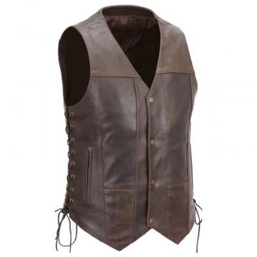 Premium Leather Vest Motorcycle