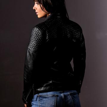 Real Leather Biker Jacket Womens