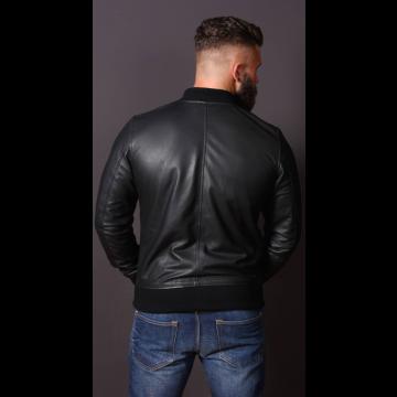 Vintage Leather Bomber Jacket Mens