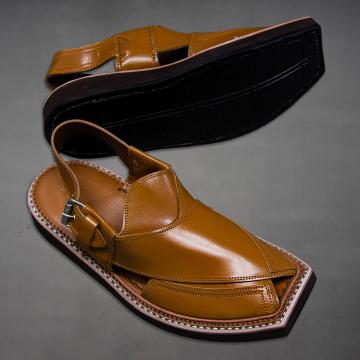 Leather Kaptaan Chappal Tan