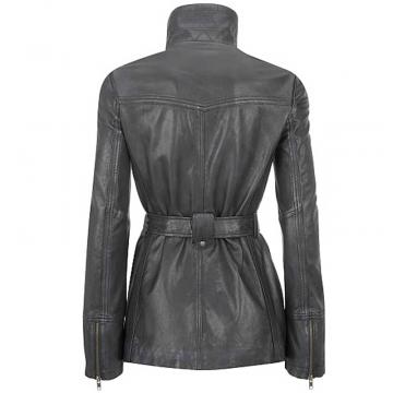 Belted Womens Leather Trench Coat