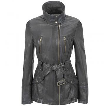 Black Leather Trench Coat Womens