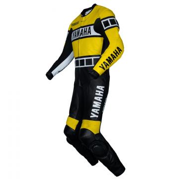 yellow motorcycle suit