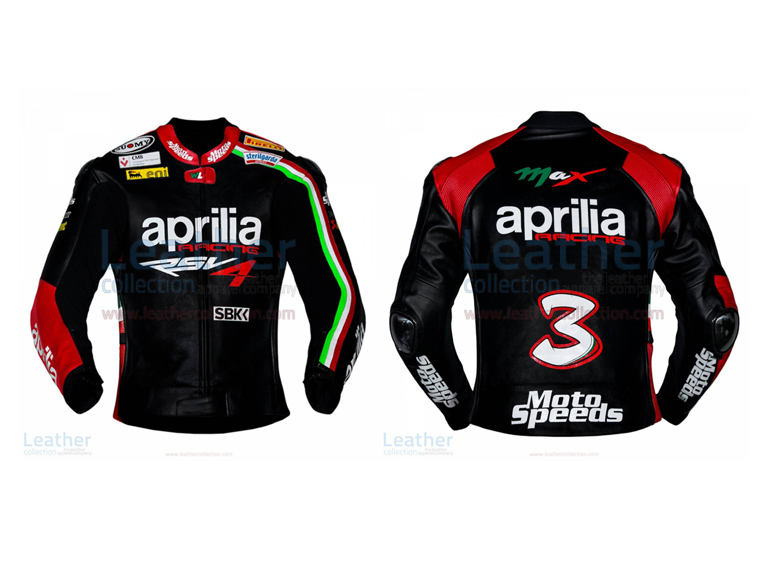 MAX BIAGGI APRILIA MOTORBIKE LEATHER JACKET