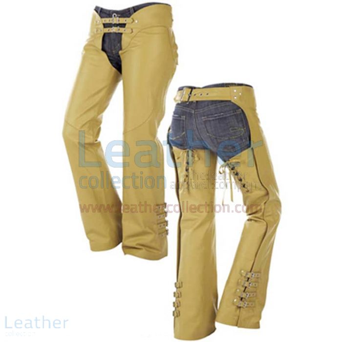 BUCKLES ON LEGS LEATHER COWBOY CHAPS